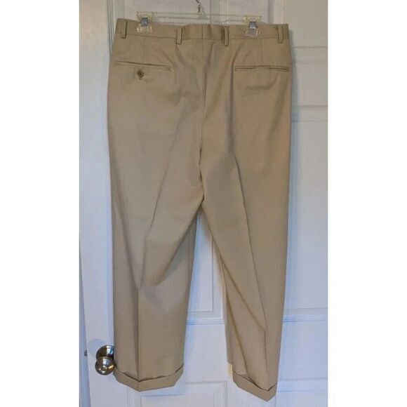 Jones New York 2 Piece Suit Mens 38R 33X26 Tan Wool Silk Blend Trendy Trousers - Picture 5 of 10